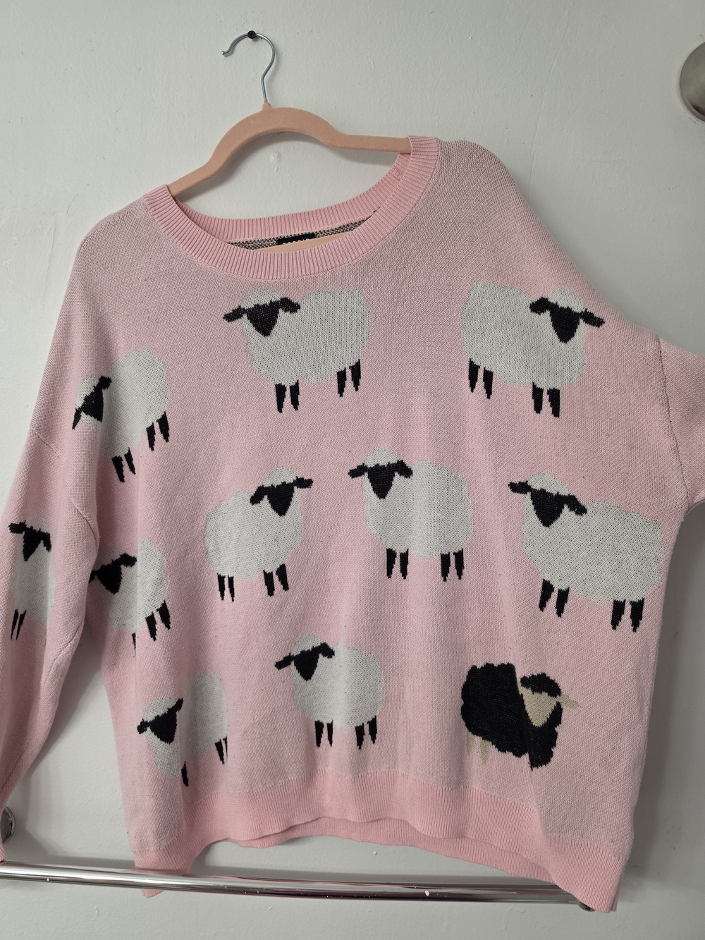 torrid Pink Sheep Pattern Crewneck Sweater